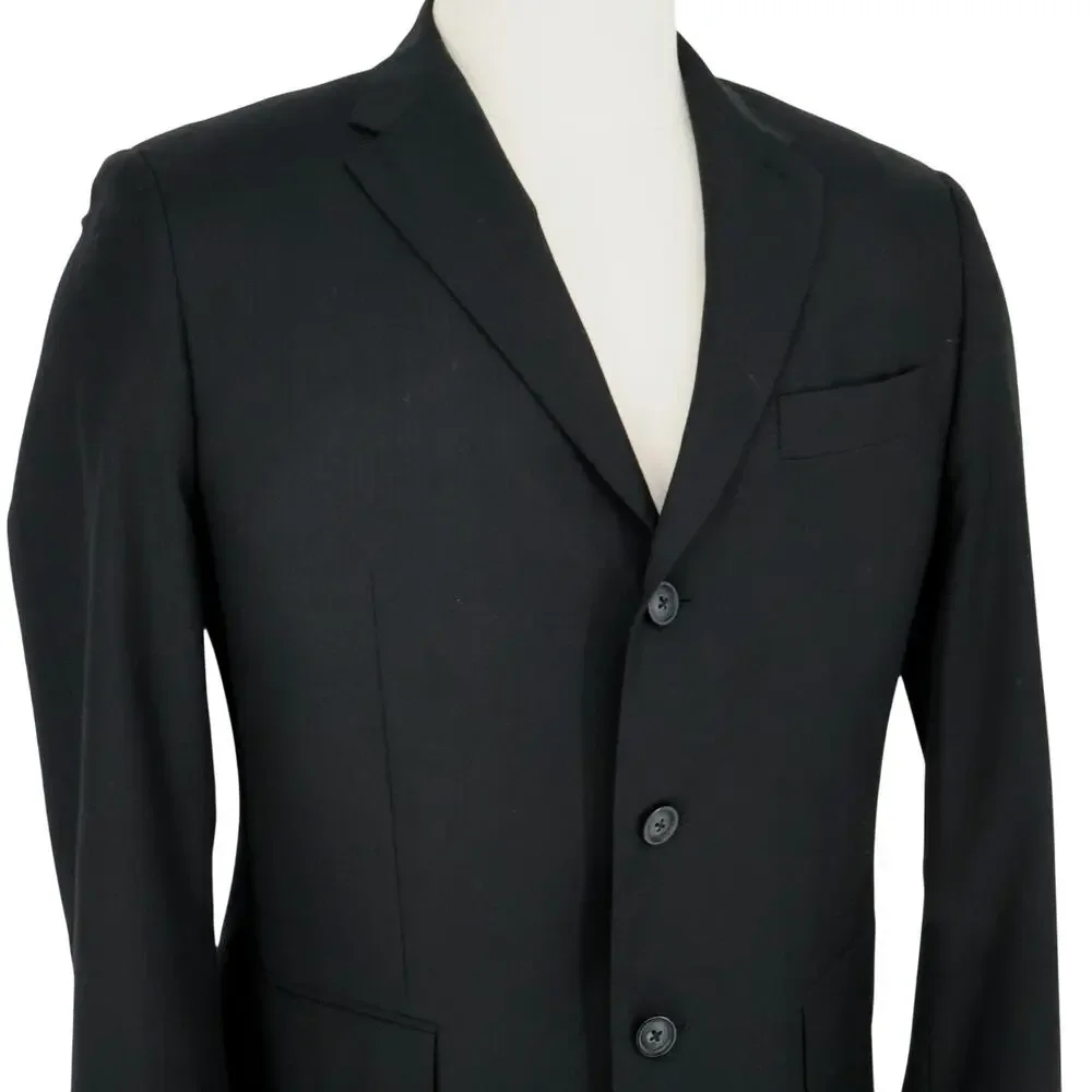 Perry Ellis Sport Coat Mens 40S Black 3 Button Lined Jacket Blazer Classic Fit